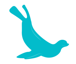 A blue seal on a white background.